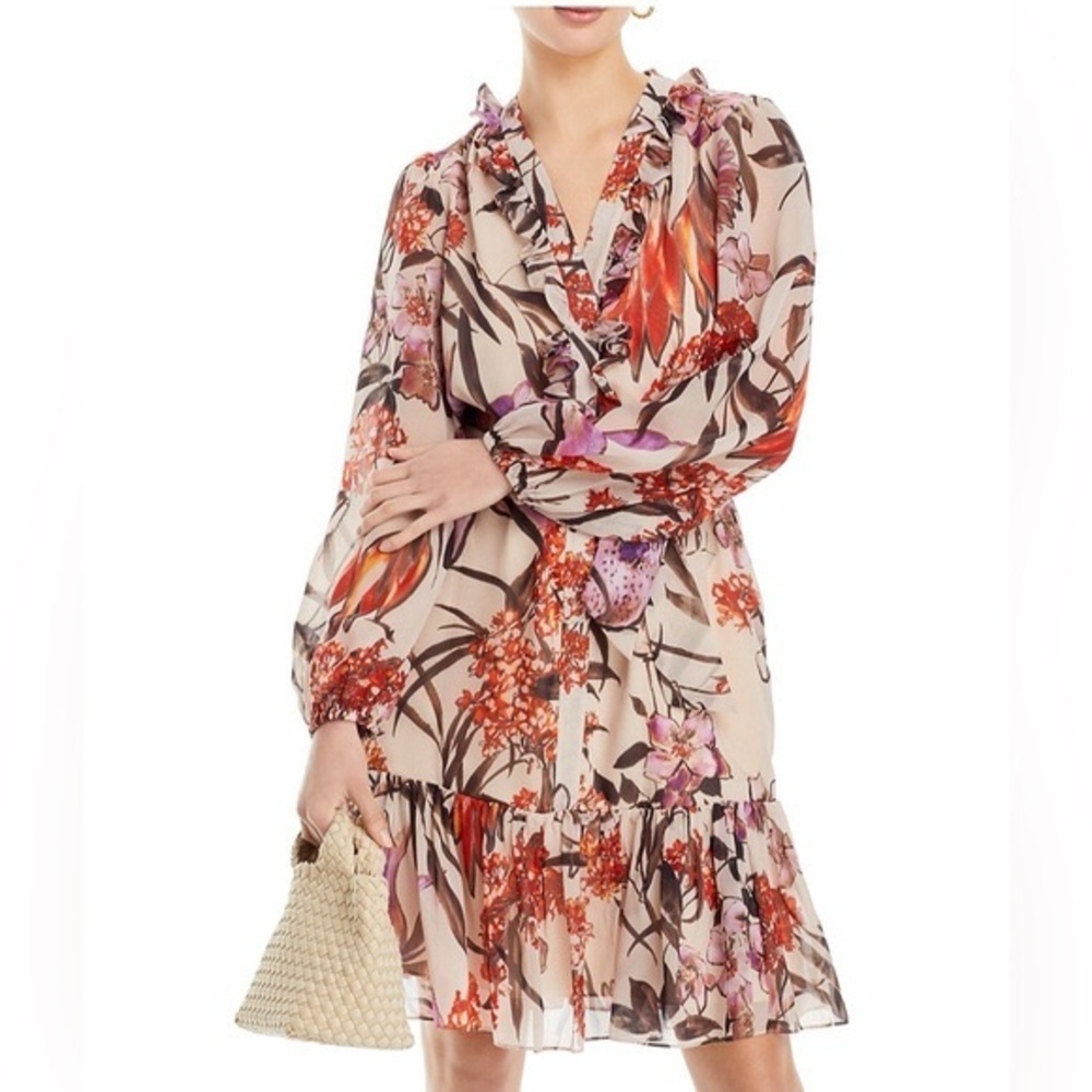 KOBI HALPERIN SAMARA BELTED SHIRT DRESS COLOR CANVAS MULTI BRAND NEW SIZE L